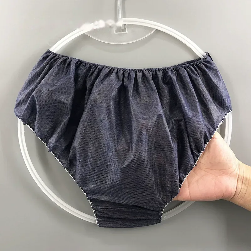 Dark blue SMS single-layer thickened disposable non-woven underwear for spa and beauty salon wholesale
