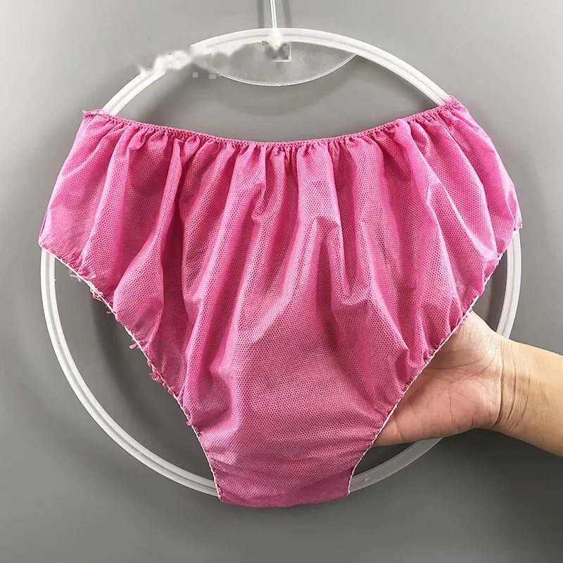 Pink SMS single-layer thickened disposable non-woven underwear for spa and beauty salon wholesale